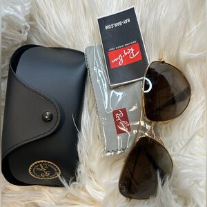 Ray-Ban Gold Frame Sunglasses with Black Case